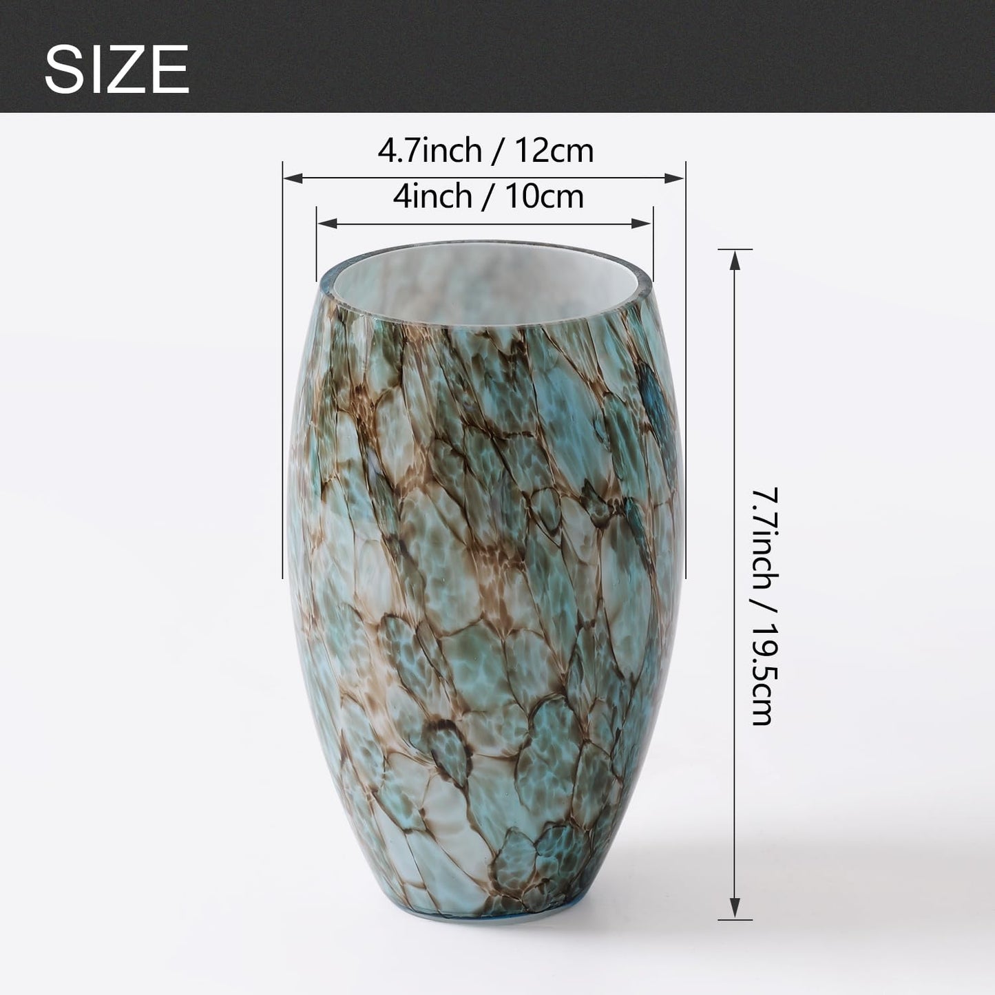 Fixture Replacement Globe Shade,Lampshade for E26 Base 1-5/8 Inch Fitter, Color Art Glass Oval Lampshade Cover for Pendant Kitchen Wall Sconce Chandelier Vanity Light (3, Agate Blue)