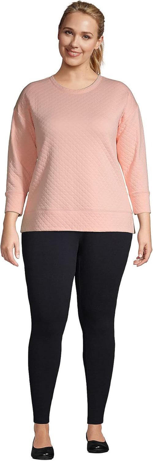 Lands' End Women's Knit Leggings - Comfortable Mid Rise Design | Versatile Starfish Style