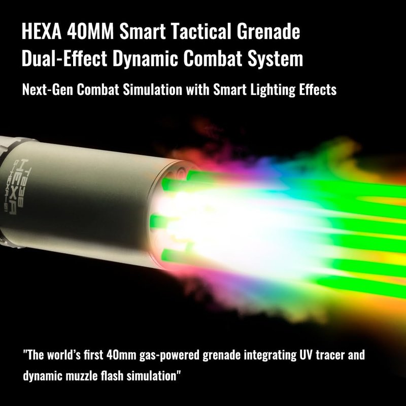 T238-HEXA Airsoft Tracer Unit 40MM Grenade Powered by Green Gas