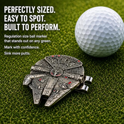 K9King Falcon Magnetic Golf Ball Marker with Hat Clip - Waterproof Durable Enamel Accessory