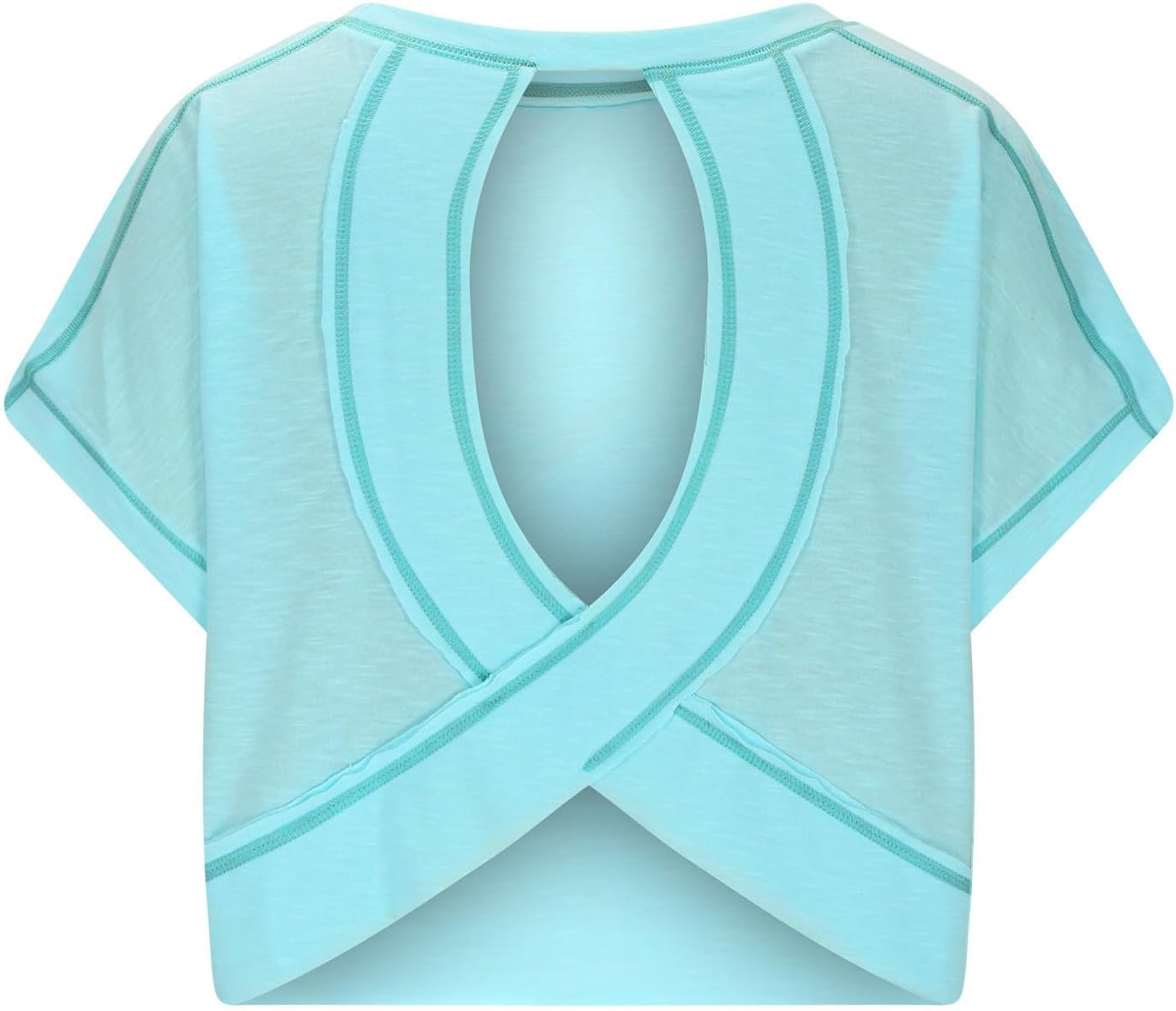 Skiennix Women's Open Back Workout Top - Y2K Short Sleeve Yoga Shirt | Casual Backless Gym Tee
