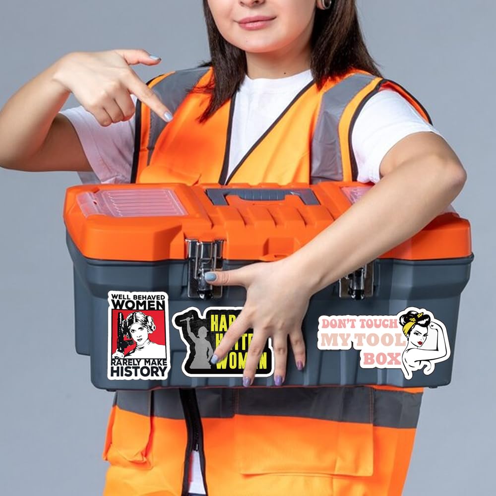 Women Hard Hat Stickers | Blue Collar Decals for Hardhat | Woman in Trade Empowerment Construction Decal