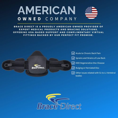 Brace Align Adjustable LSO Lumbar Back Brace - Lower Back Pain Relief, Sciatica, Herniated Disc, DDD & Spinal Stenosis - Pulley Compression - Breathable & Lightweight - L0627, L0642