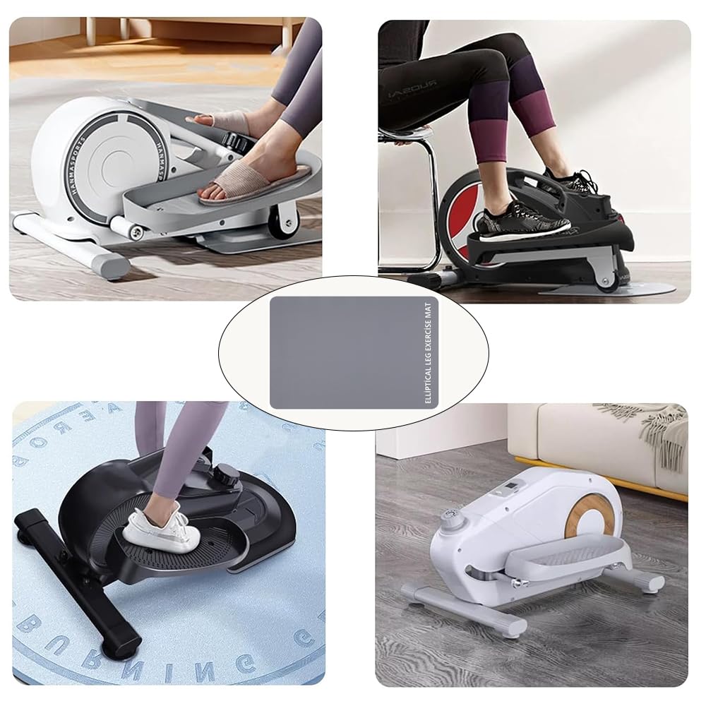 LOOEEL Under Desk Elliptical Mat,Ellipse Machine Mat,Non-Slip Workout Pad Equipment for Peloton Bike,Suitable for Electric Foot Exercise Equipment,Stability and Floor Protection-Grey