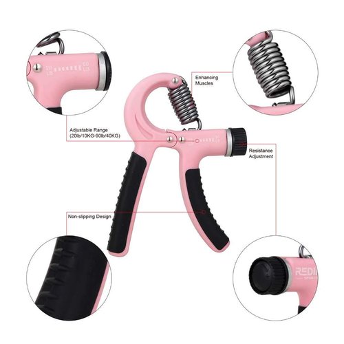 Grip Strength Trainer-2 Pack Hand Grip Strengthener Adjustable Resistance Range 20-90 lbs Non-Slip Hand Grip, Hand Gripper Exerciser, Wrist Strengthener for Forearm Grip Workout