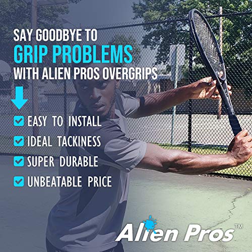 Tennis Racket Grip Tape - Precut Light Tac Feel - 6-Pack Black
