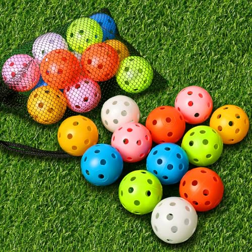 Hollow Golf Practice Balls - 40mm Airflow Training Balls - Mixed Color 12 Pcs