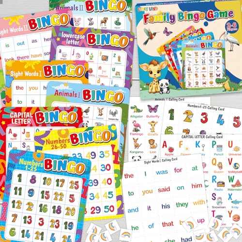 Educational Bingo Game for Kids - 4 in 1 ABC & 123 Set