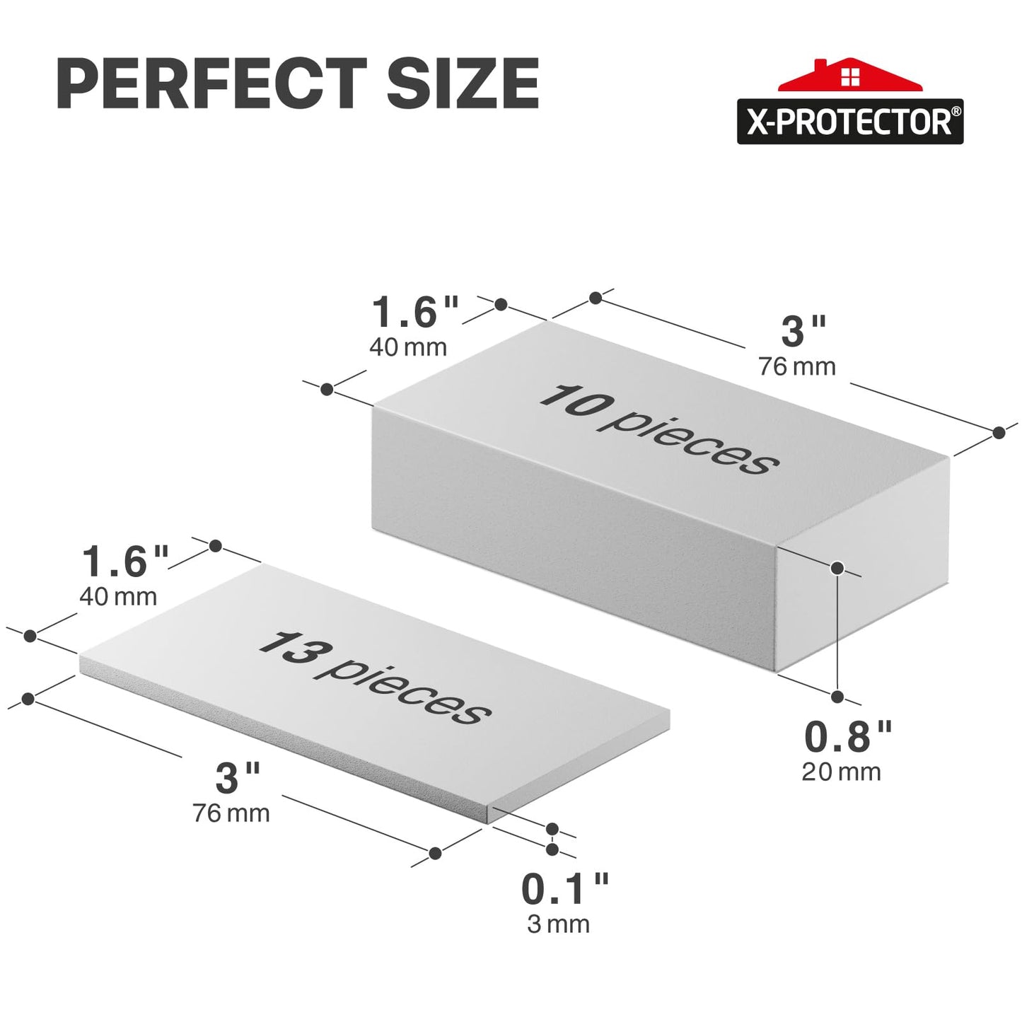 X-Protector Headboard Stoppers for Wall - 23 Pcs Pack, White - Premium Foam Wall Protector from Furniture - Ideal Furniture Bumpers to Protect Walls from Damage - Assorted Bed Stoppers for Headboard