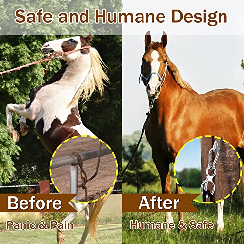 4-Pack Magnetic Horse Tie Rings Humane Safe Tying Retracting Stress Relief