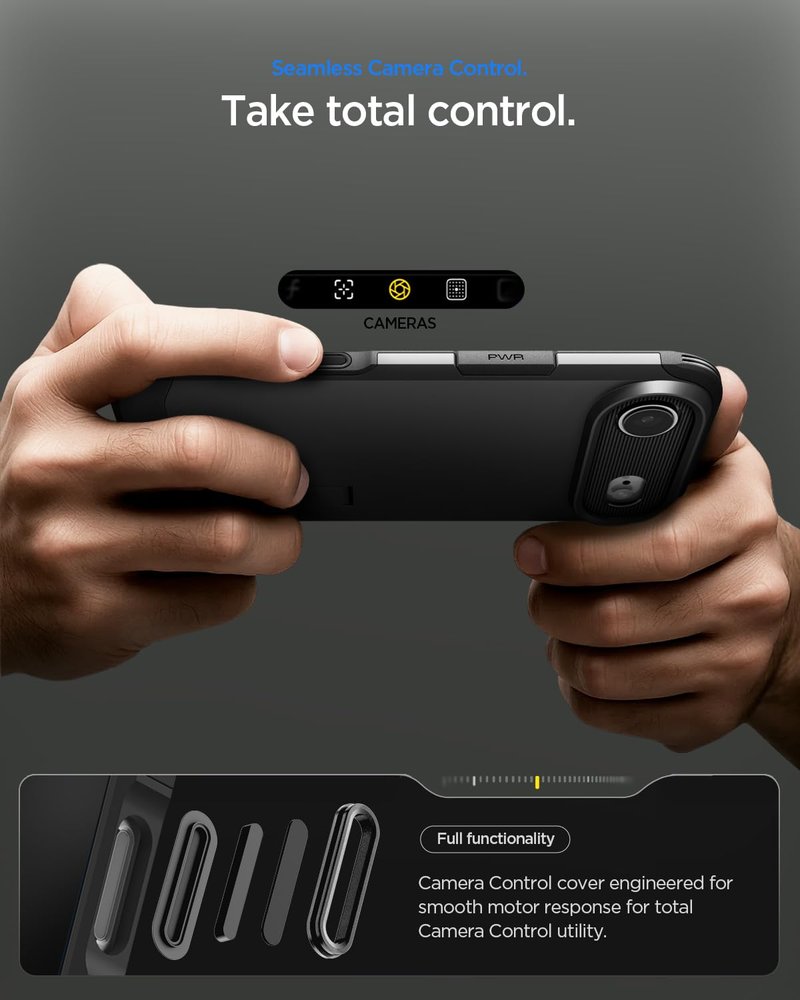 Spigen for iPhone Air Case, Tough Armor T MagFit [Camera Control Button] [Compatible with Magsafe] - Black