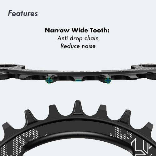 DJC Bike Chainring 130BCD 40T to 58T Round Chainwheel Narrow Wide Tooth Lightweight for 7 8 9 10 11 12 Speed Road Bike Folding Bike (48T)