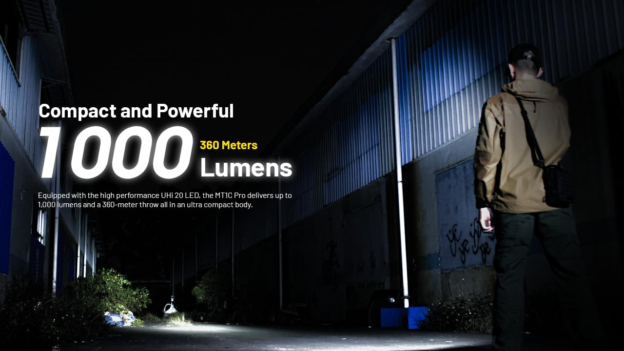 Nitecore MT1C Pro EDC Flashlight, 1000 Lumen USB-C Rechargeable Small Compact Bright Designed for Everyday Carry