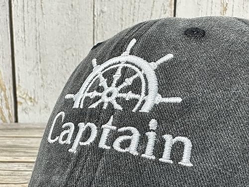 Enodtter Captain First Mate Crew Embroidered Baseball Cap - Washed Black