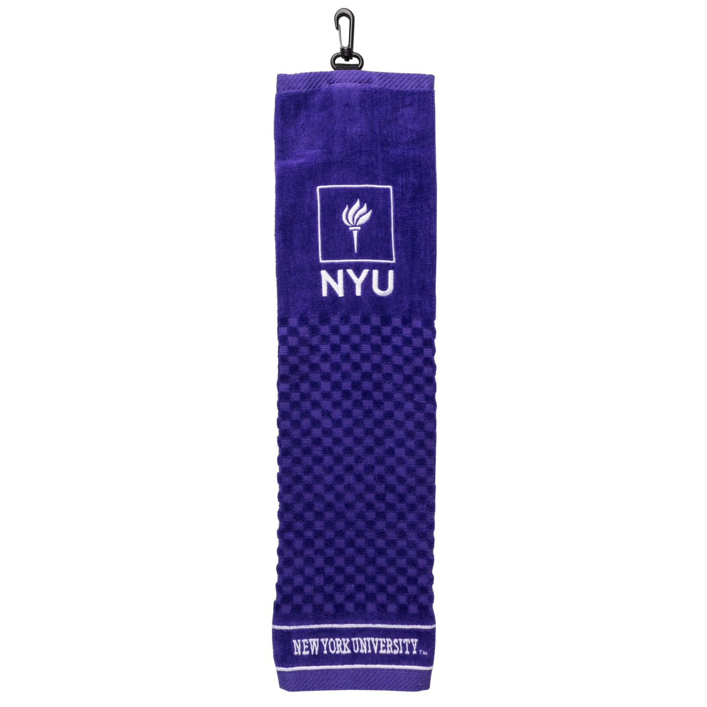 Team Golf NCAA New York Violets Embroidered Golf Towel Embroidered Golf Towel, Checkered Scrubber Design, Embroidered Logo