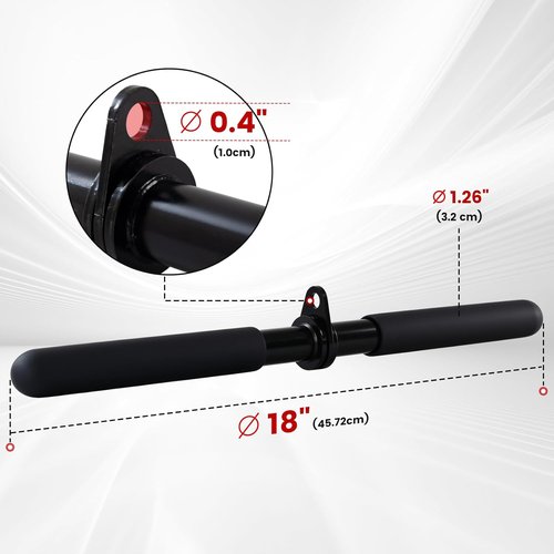 LAT Pulldown Bar | Heavy-Duty Steel Cable Attachment with 360° Rotating Grip - Non-Slip Rubber, Scratch-Resistant