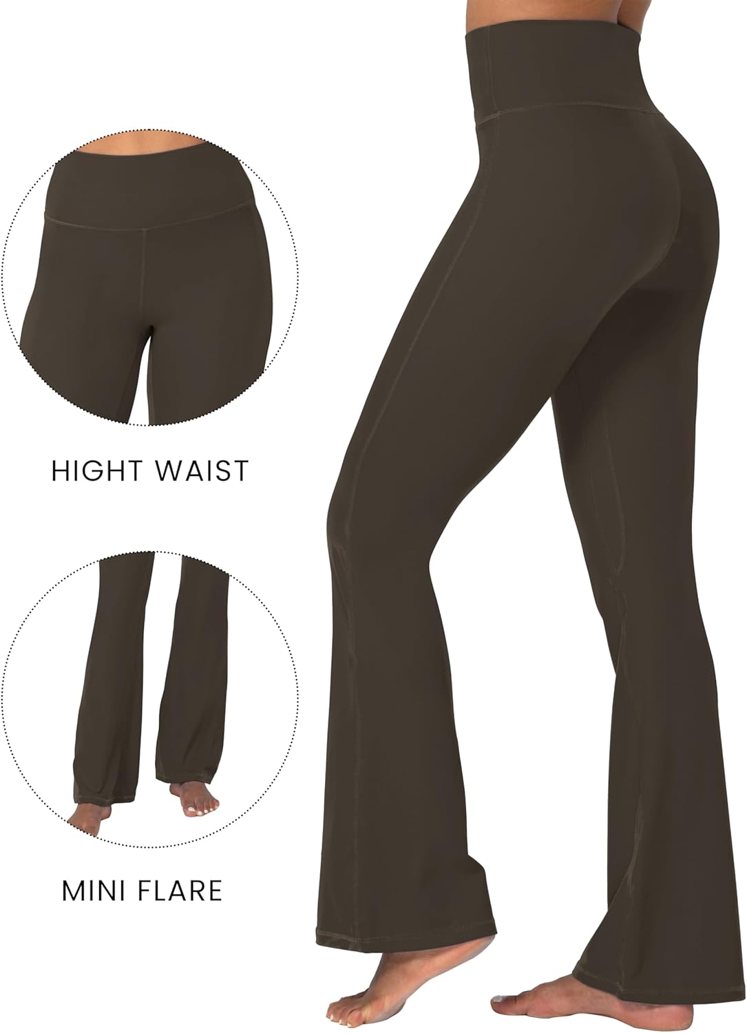 Sunzel Mini Flare Leggings - High Waist Yoga Pants with Tummy Control | Casual Bootcut Design for Women