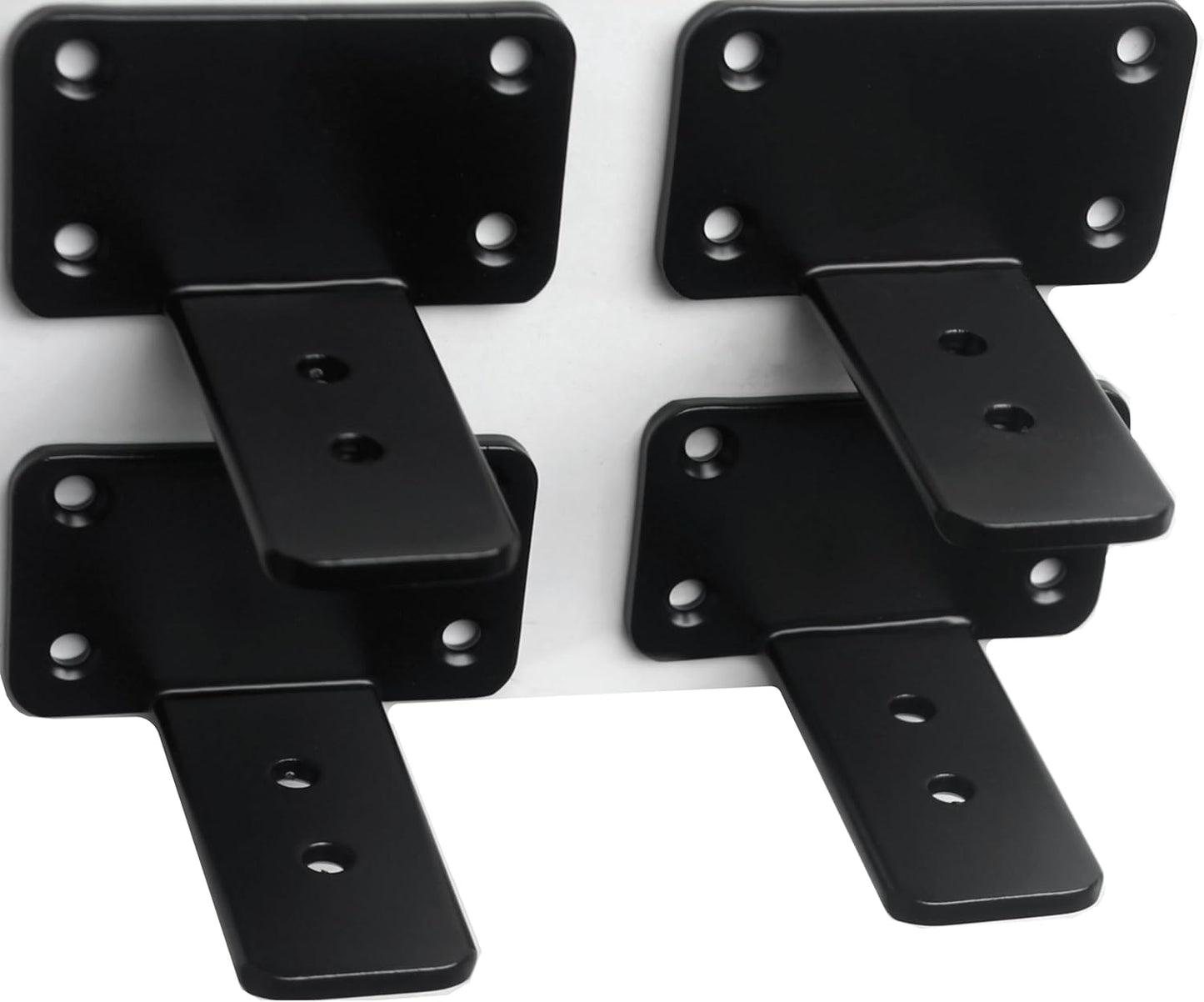 10-Inch Black Iron Floating Shelf Brackets - 12 Pack Rustic Industrial Support