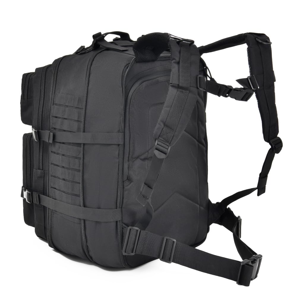 R.SASR 64L Large Tactical Backpack, Military Backpack, Molle Backpack, Tactical Bag, Hiking Daypacks (3, black)