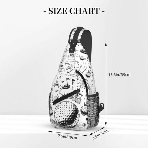 Golf Sling Bag Golf Balls Crossbody Backpack Sport Gym Chest Bags Hiking Travel Casual Daypack For Women Men Adults Gifts
