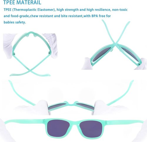 MAXJULI Baby Sunglasses - Safe & Soft Design with Adjustable Strap | BPA Free for Infants 0-24 Months