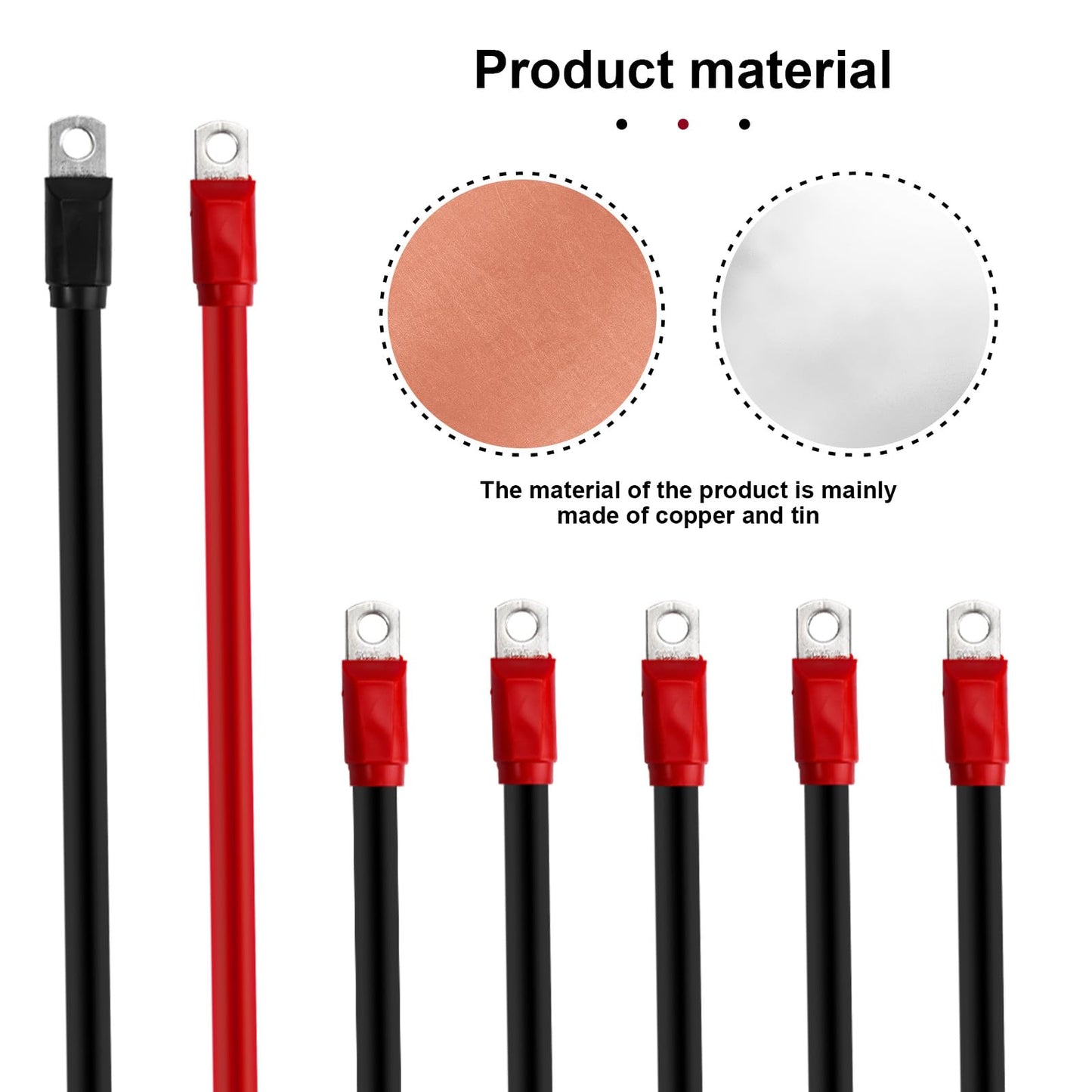 superbobi 7PCS Golf Cart Battery Cables Set Fit for Club Car DS 1994-up 2 Awg 36/48 Volt, 4 Gauge Golf Cart Battery Cables Wiring Kit