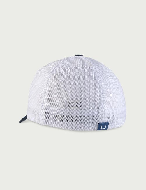 Huk Men's Stretchback Trucker Hat, Anti-Glare Snapback Fishing Hat for Men, Naval Academy, Large/X-Large