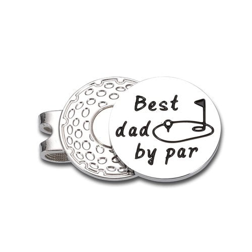 GGOJAGST Best Dad by Par Gifts from Daughter Fathers Day Giift Golf Ball Markers with Hat Clips Value Sets for Men Women Golfer Removable Attaches Easily to Golf Cap Premium Gifts for Dad from Kids