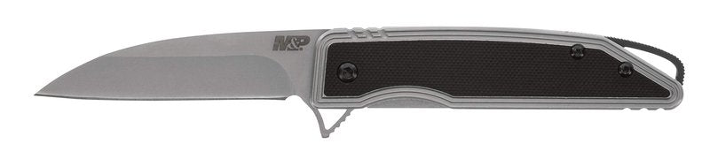 Smith & Wesson M&P Sear 7in High Carbon S.S. Assisted Folding Knife with 3in Wharncliffe Blade and Stainless/G10 Handle for Outdoor, Tactical, Survival and EDC, Black, One Size