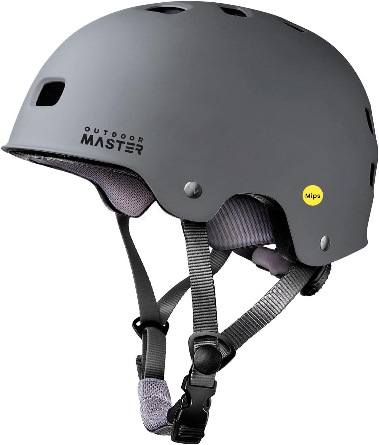 OutdoorMaster MIPS Skateboard Helmet - Lightweight, Ventilated Multi-Sport Design | Two Removable Liners