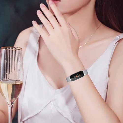 Metal Mesh Stainless Steel Loop Compatible with Fitbit Inspire 3 Watch Band for Women&Men Wristbands Bracelet Adjustable Band Strap Replacement Bands for Fitbit Inspire 3 Smartwatch (Silver&RoseGold)