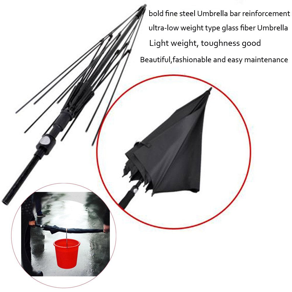 Big Large Umbrella 60 Inch Automatic Open Extra Large Size Strong Windproof Golf Umbrellas Waterproof Sun Rain Stick Foldable Oversized Umbrellas Comfortable Handle for Men Women Family Travel Black