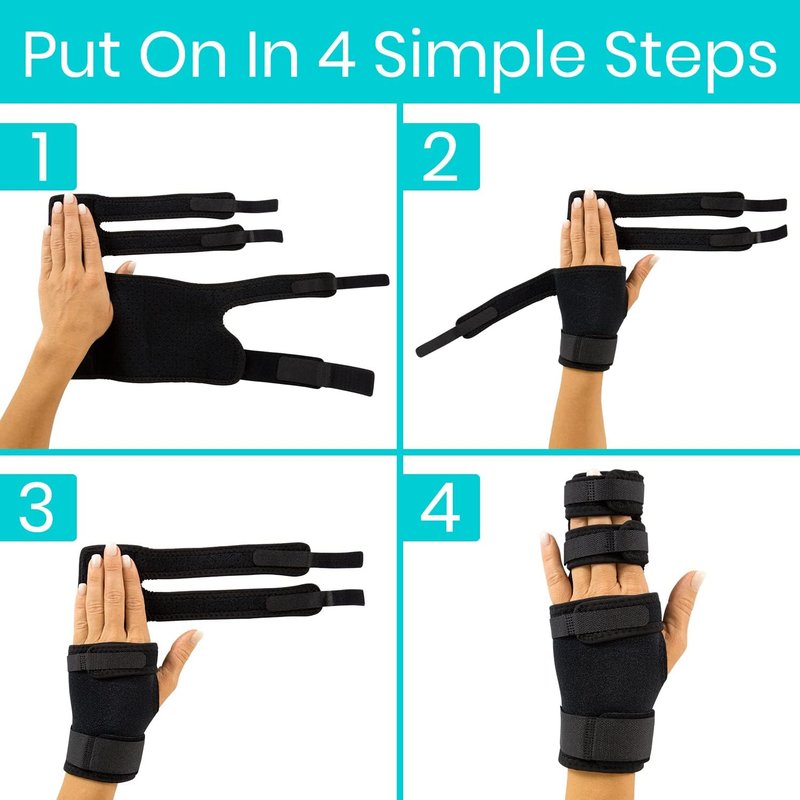 Vive Trigger Finger Splint - 2 Finger Brace for Middle, Index, Pinky, or Ring Fingers - Adjustable Hand and Wrist Support - Straightening Immobilizer for Broken Fingers, Arthritis, and Contractures