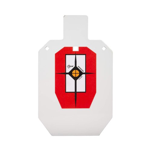 Allen Company EZ Aim Hardrock AR500 IPSC Silhouette Shooting Target, 9" W x 14.875H, White/Red/Black