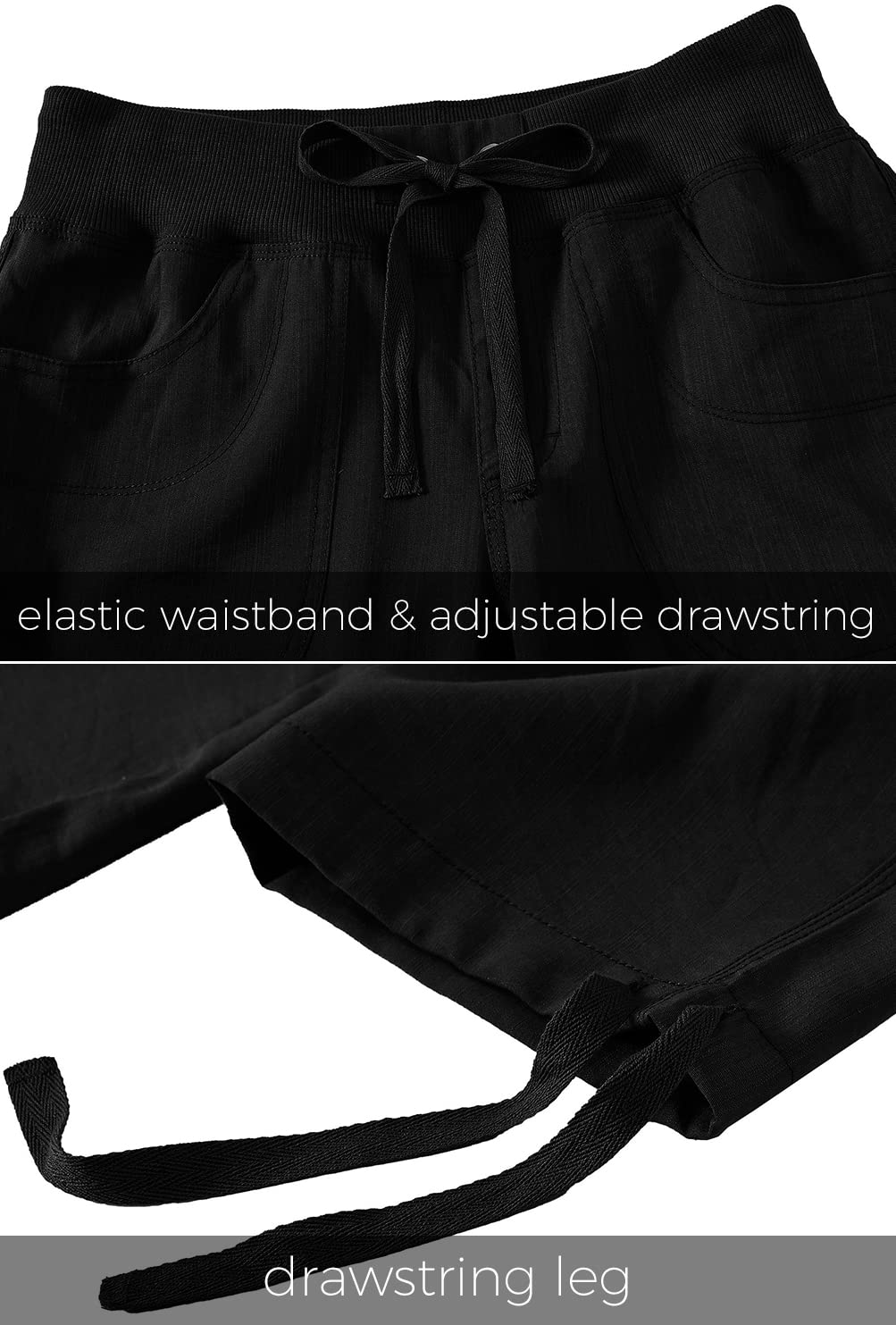 MoFiz Womens Capris with Pockets Loose Fit Casual Capri Pants Dressy Lightweight Ladies Baggy Cargo Pants for Hiking Black 3XL