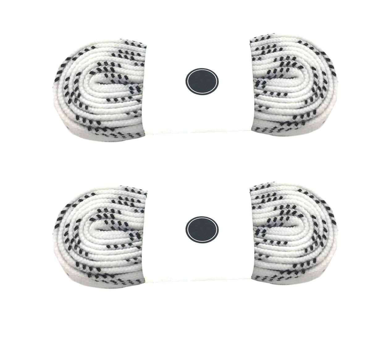 Silfrae Waxed Skate Hockey Laces, Sold in Two Pairs, Heavy Duty, Perfect for Hockey, Roller Derby, and Skates, and Boots, Multi-Size and Multi-Color Available. (White, 108")