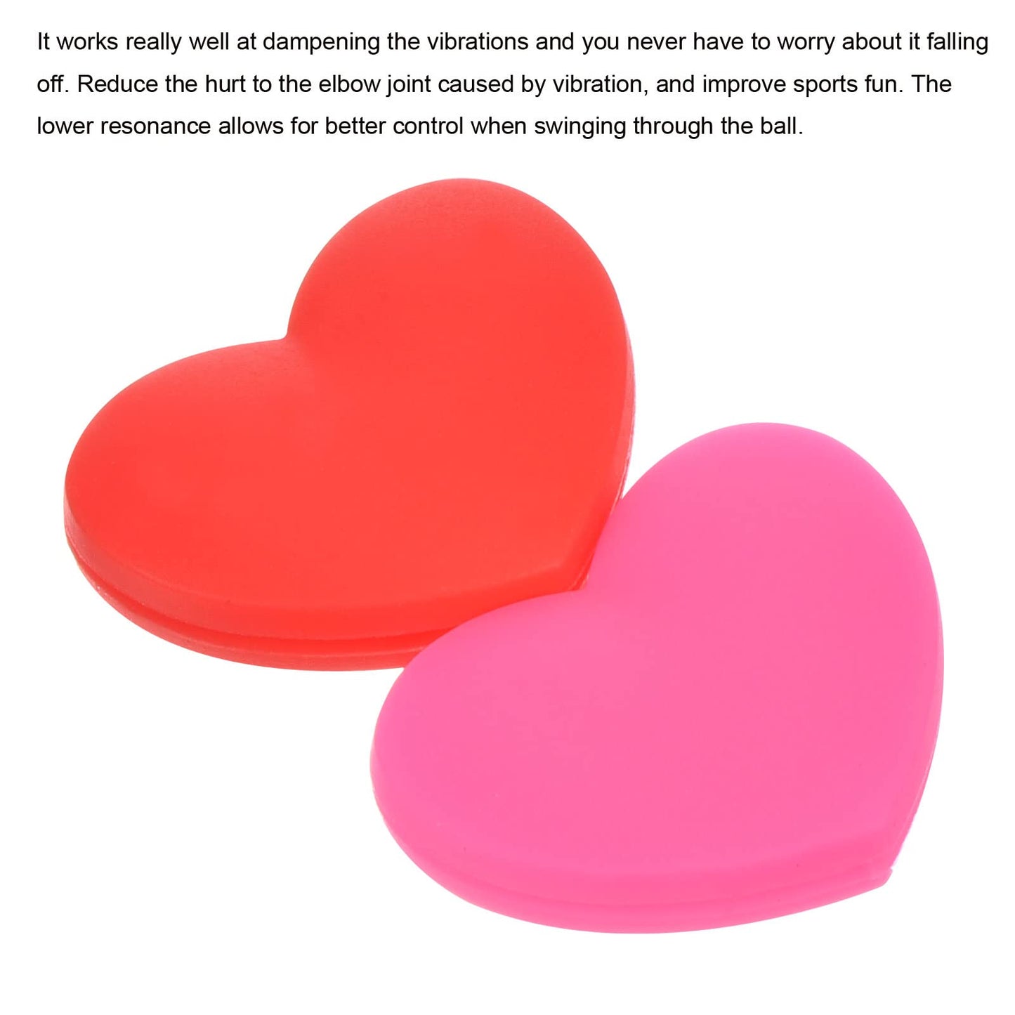 PATIKIL Tennis Vibration Dampener, 6 Pack Heart-Shaped Silicone Shock Absorber Racket String Damping for Tennis Racquet, Red, Pink