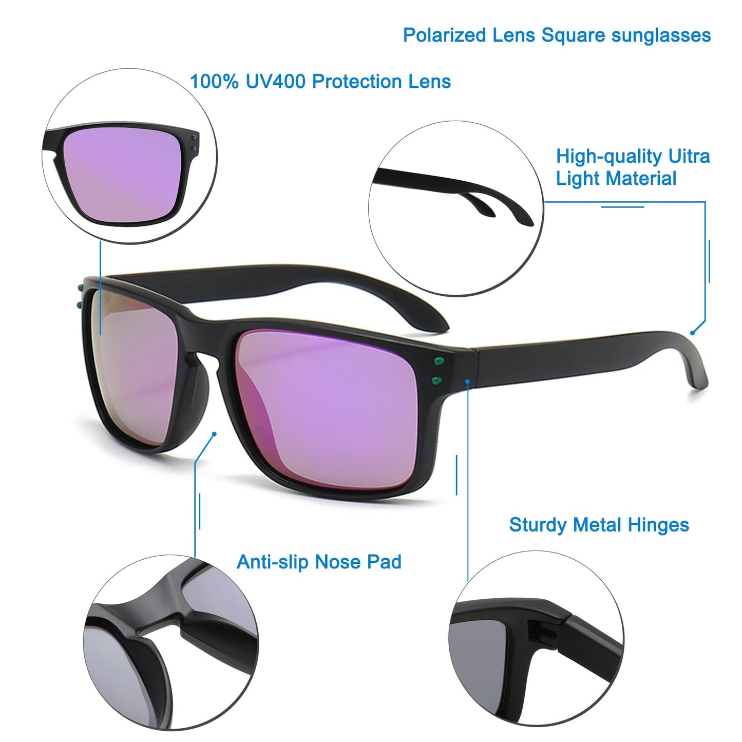 Karsaer Lago Polarized Sport Sunglasses for Men and Women, Ideal for Driving Fishing Cycling Running, UV Protection
