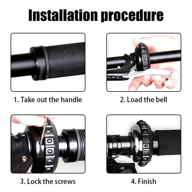 Bike Bell, Pure Copper Bicycle Bell Invisible Bikes Bell W/Loud Sound for Bicycles Handlebars with Diameter of 22.2mm
