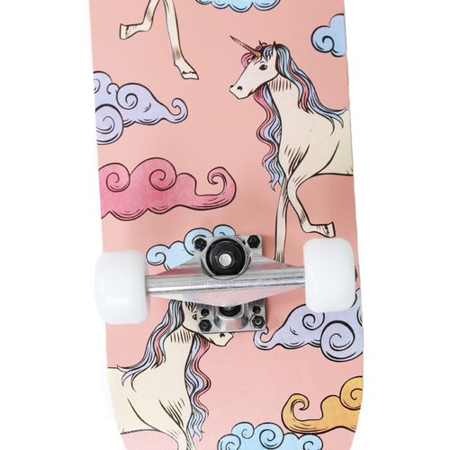 ANNEE 31x8 Inch Skateboard Complete for Beginners,7 Layer Maple Wood Double Kick Concave Skate Boards, Tricks Skateboards for Youths,Beginners,Girls,Boys,Kids,Teens,Adults (Unicorn)
