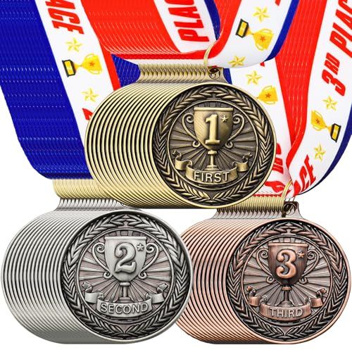 Award Medals - 1st, 2nd, 3rd Place Zinc Alloy Trophies - 48 Pack