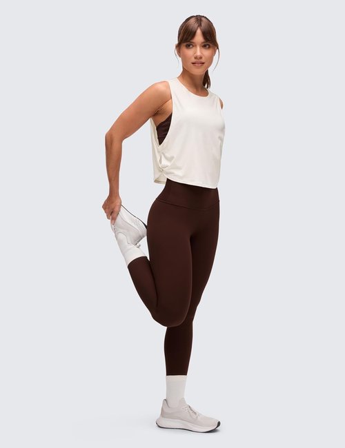 CRZ YOGA Pima Cotton Tank Top for Women - Loose Fit Sleeveless Workout Shirt | Athletic Gym Crop Top