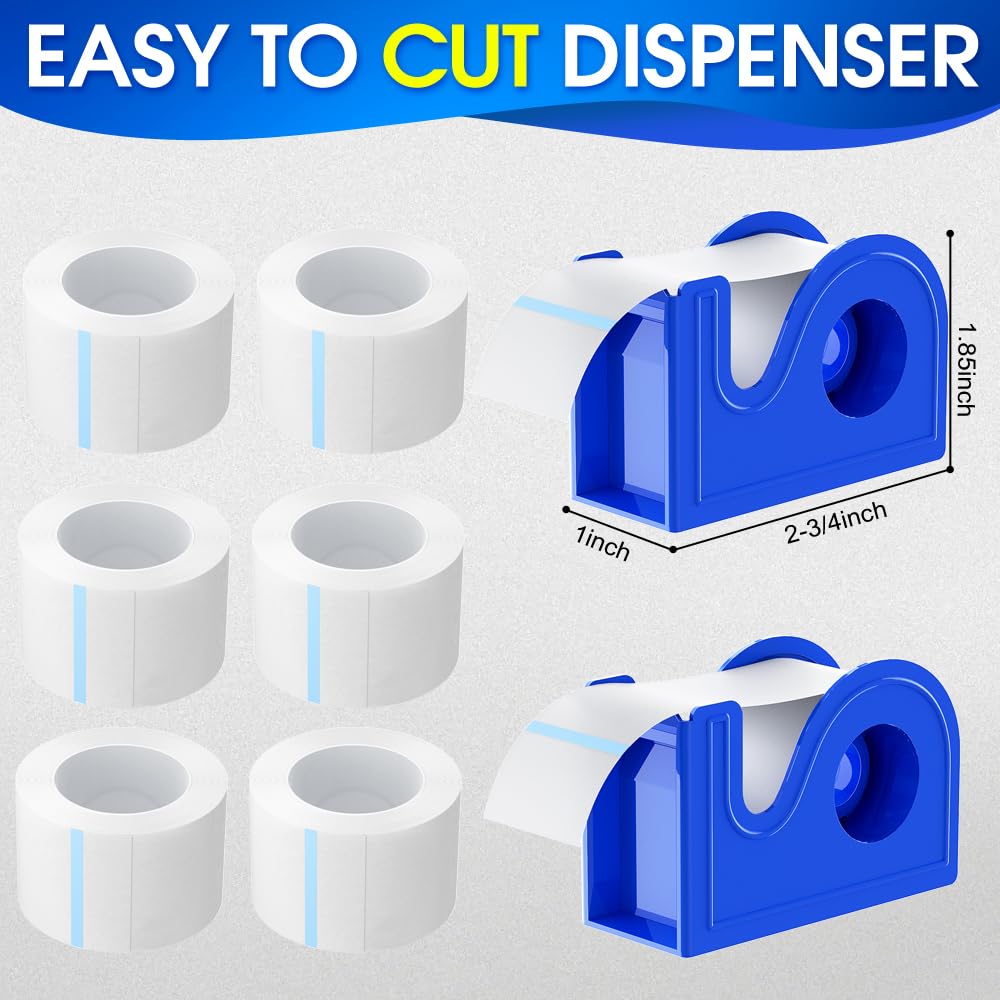 Rose Romee 2 Rolls Surgical Medical Tape with Dispenser 2 Each, 1 Inch X 10 Yard Paper Tape Medical, Wound First Aid Tape, meedical Tape White, NonSterile