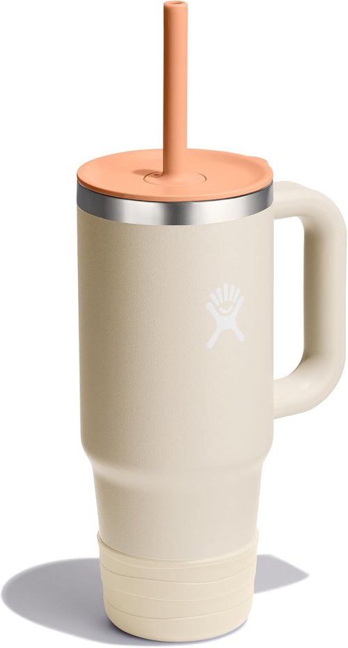 Hydro Flask Kids 24 Oz Insulated Travel Tumbler - Handle, Lid & Straw in Coconut Cream
