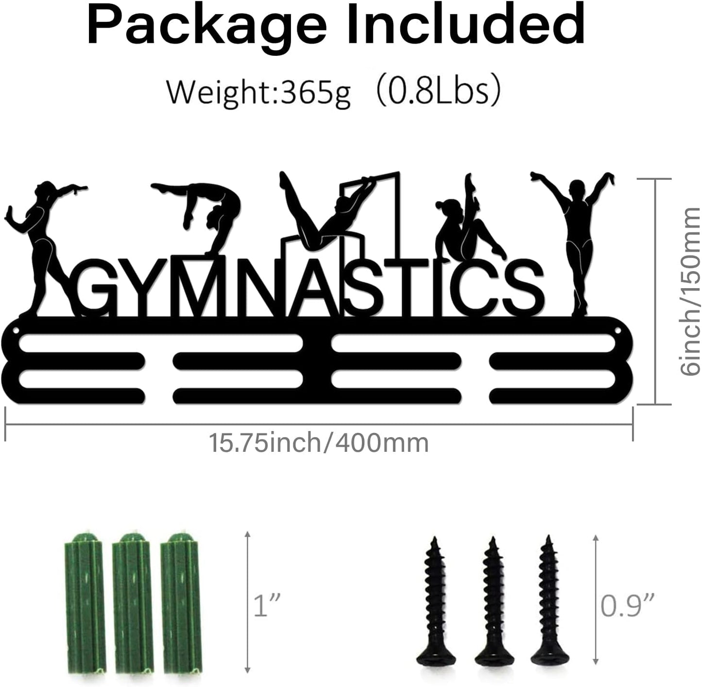 SUPERDANT Gymnastics Medal Holder - Stylish Wall Rack for Displaying Awards | 15.75x6in, Perfect for Athletes