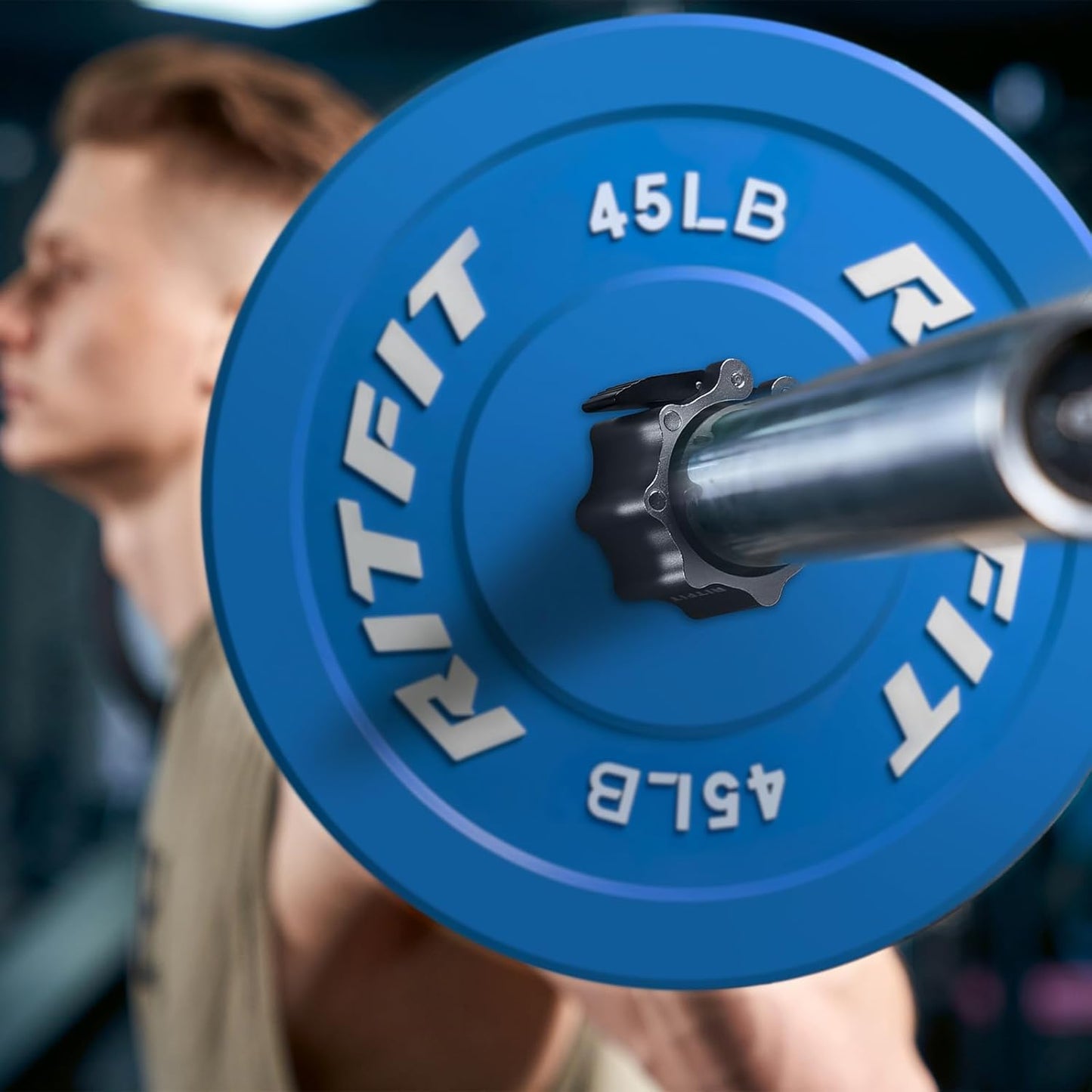 RitFit Magnetic Barbell Collars - Heavy Duty Aluminum Alloy with Quick Release & Non-Slip TPR Pads (Pair)