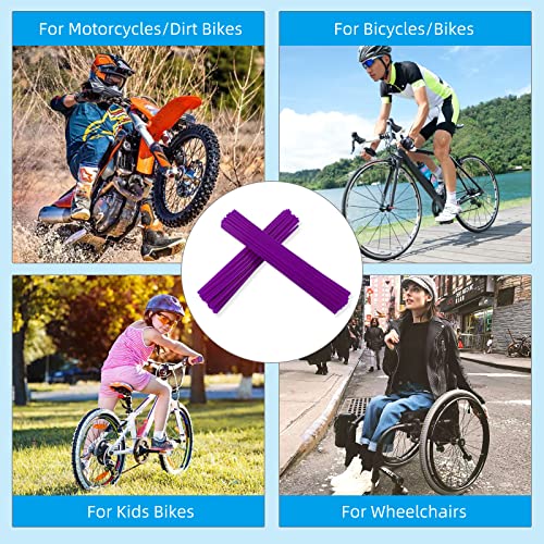 Spoke Skins Covers - 72 Pcs for 8-21 Inch Rims - Purple