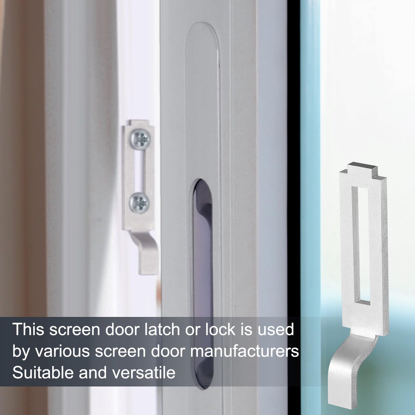 Tandefio A 148 Steel, 6 Pcs Sliding Screen Door Latch Strikes Adjustable 1/4" Grip, 13/32" Wide Sliding Door Keeper with Mounting Screws for Patio Window Pet Proof Fit All Kinds of Fixings