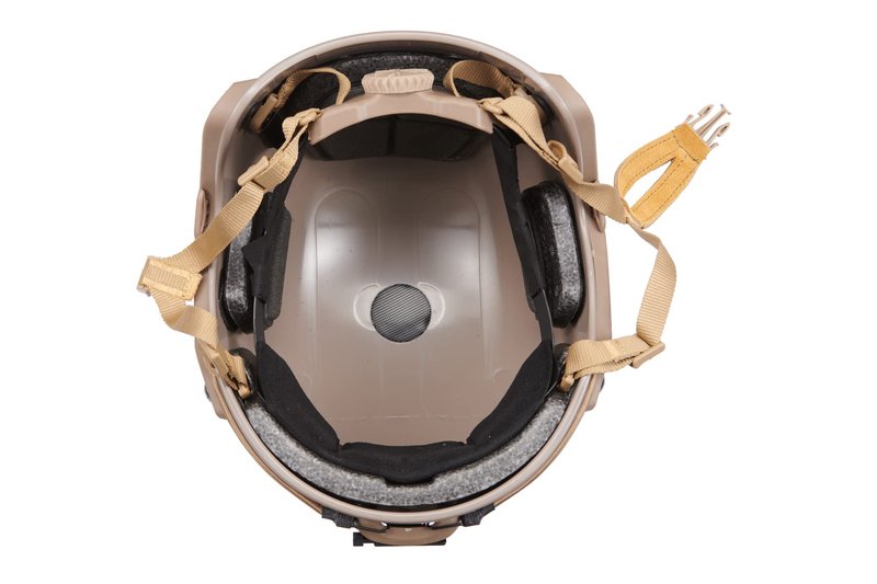 Lancer Tactical Large - X-Large Industrial ABS Plastic Constructed Maritime Helmet Adjustable Crown with 20mm Side Rail Adapter Velcro Padding NVG Shroud Bungee Retention (Dark Earth)