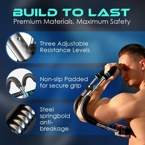 Twister Arm Trainer 60-110 lbs for Men & Women, Alloy Steel Power Twister Bar, Chest & Arm Workout Equipment, Portable Upper Body Strength Training Tool with Anti-Slip Handles & Storage Bag